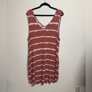 Maurices Rust & White Tie-Dye Sleeveless Top